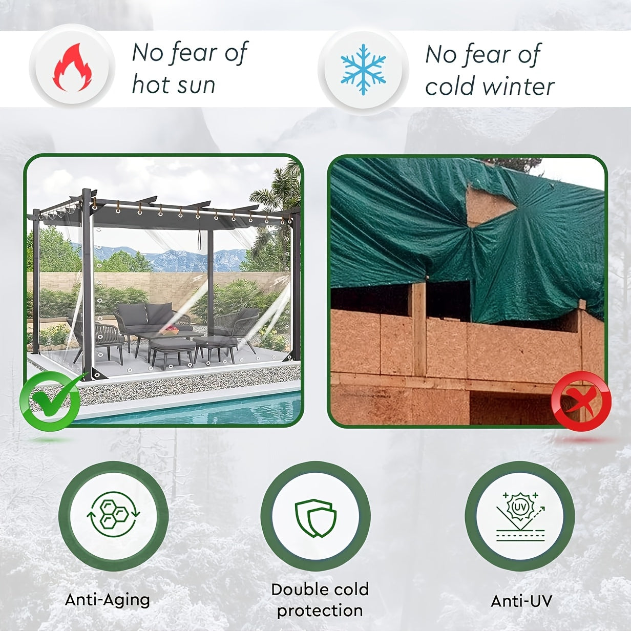 il HD Klares Wasserdichtes Abdeckblatt, Reißfest und hochfest für Garten und Terrasse – Detailansicht 14