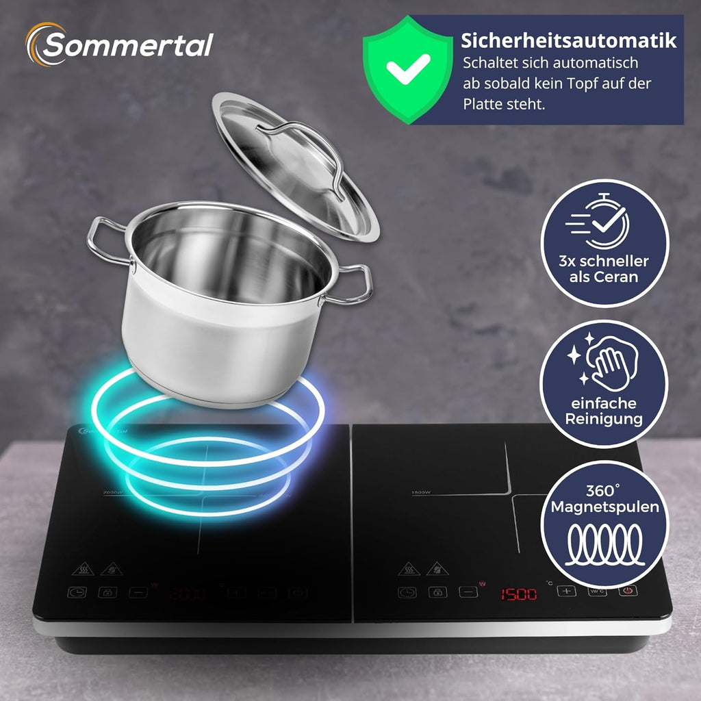 Induktionskochplatte, Doppel-Kochplatten für Schlafzimmer und Bett – Detailansicht 5