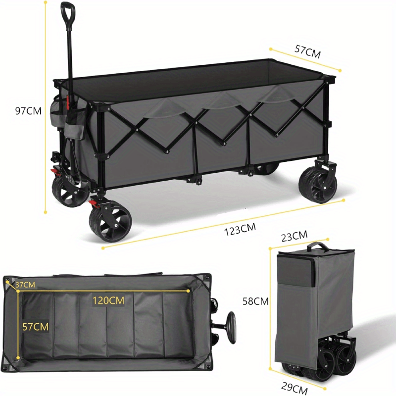 Industrietauglicher Klappwagen, 200kg für Bauarbeiten und Alltag – Detailansicht 4
