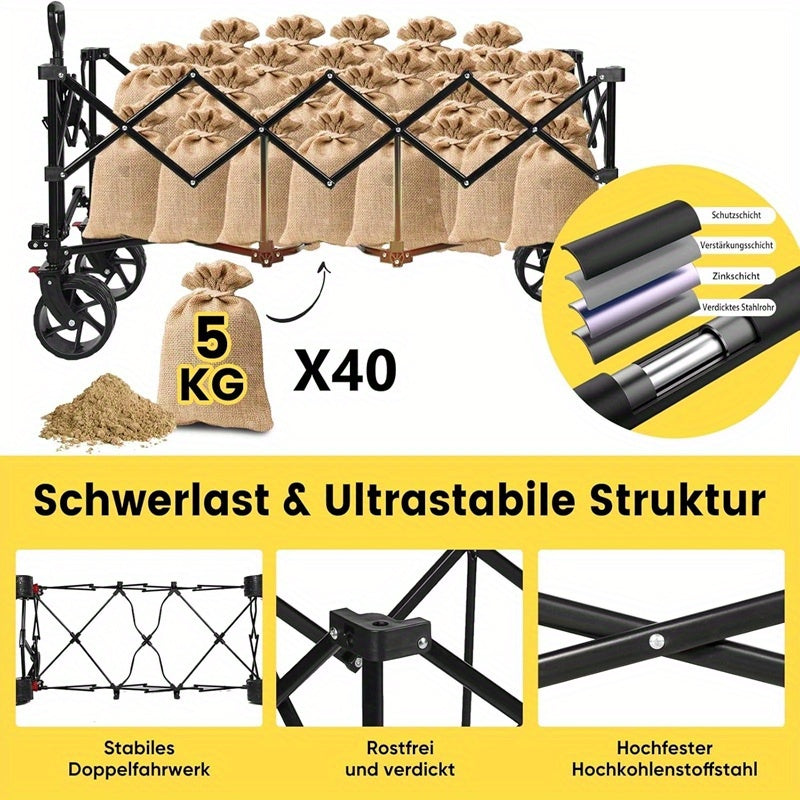 Industrietauglicher Klappwagen, 200kg für Bauarbeiten und Alltag – Detailansicht 6