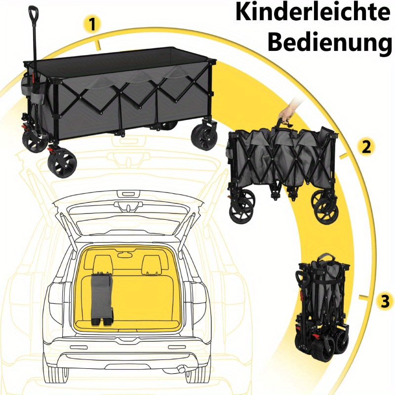 Industrietauglicher Klappwagen, 200kg für Bauarbeiten und Alltag – Detailansicht 12