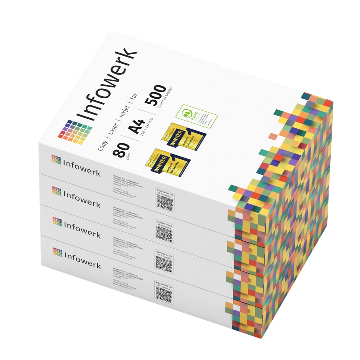 Infowerk Druckerpapier Kopierpapier, 4 x 500 für Alltag und Zuhause – Detailansicht 2