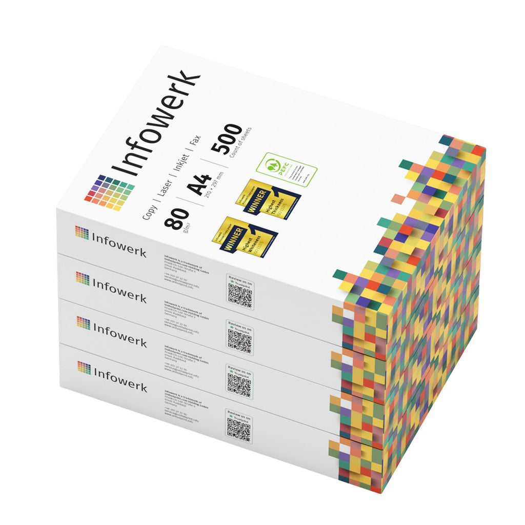 Infowerk Druckerpapier Kopierpapier, 4 x 500 für Alltag und Zuhause – Detailansicht 5