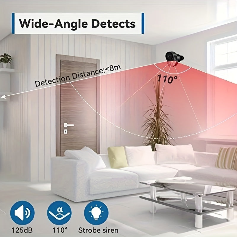 Infrarot-Bewegungsmelder-Alarm, Schwarz für Schlafzimmer und Bett – Detailansicht 2