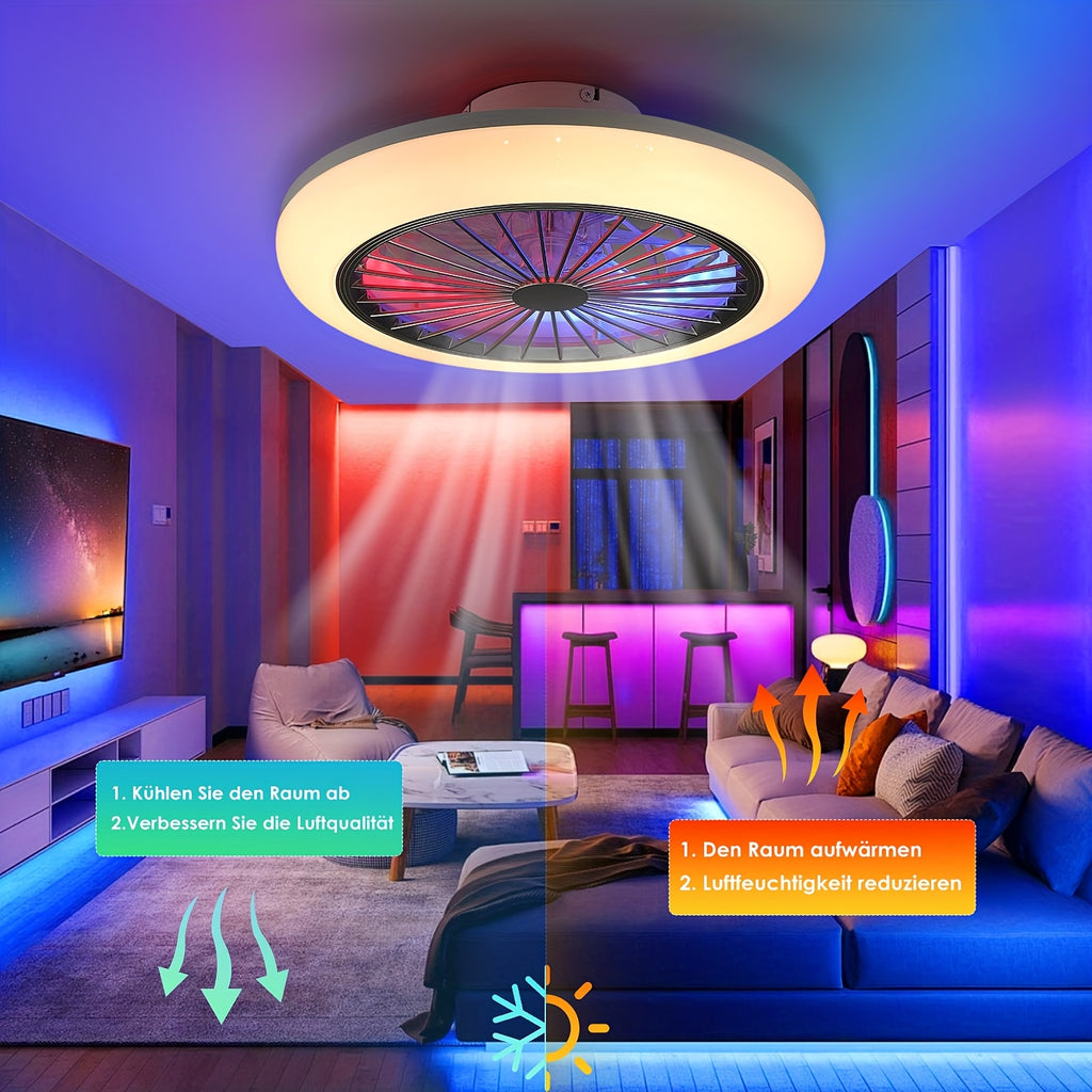 Intelligente Deckenventilator-Leuchte, 50W für Schlafzimmer und Bett – Hauptansicht