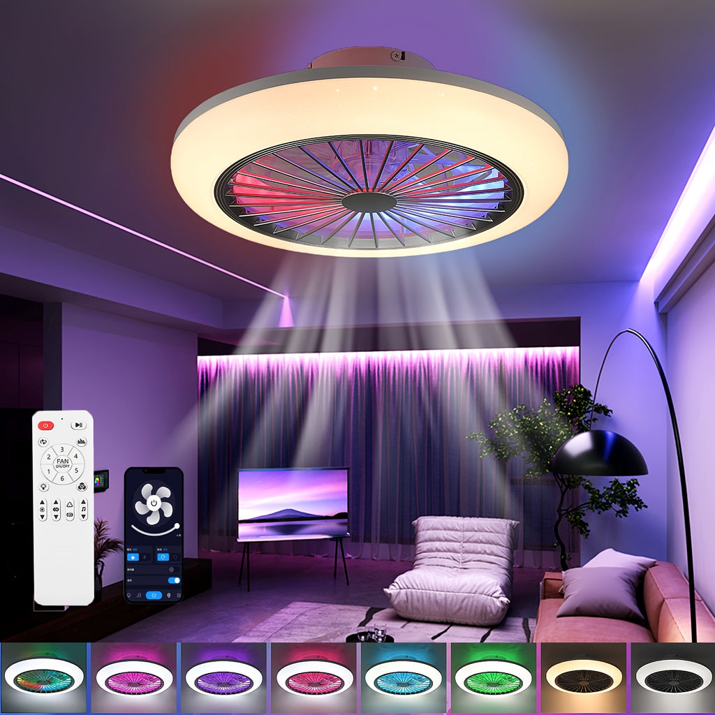 Intelligente Deckenventilator-Leuchte, 50W für Schlafzimmer und Bett – Detailansicht 2