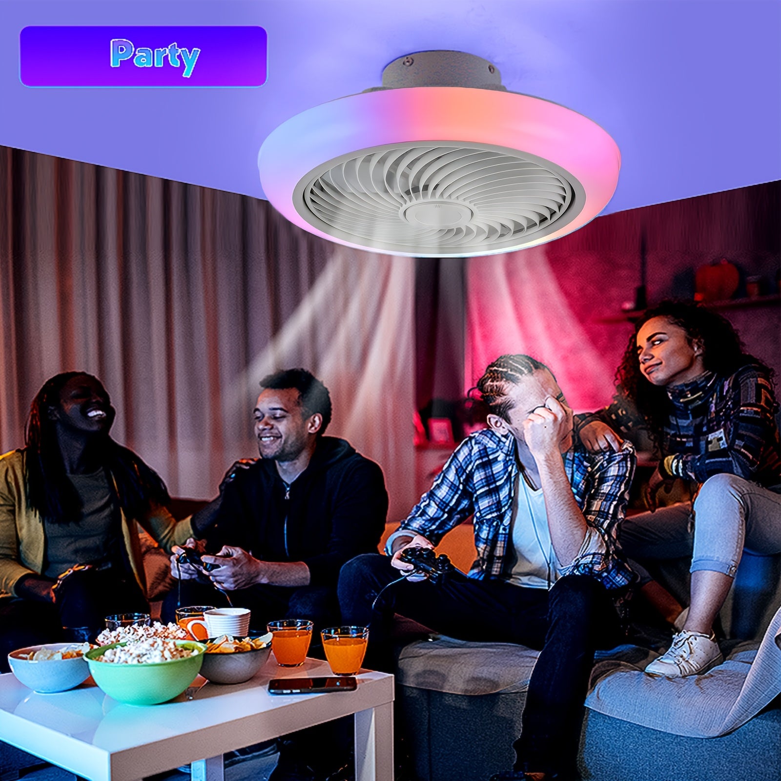 Intelligente Deckenventilator-Leuchte, 50W für Schlafzimmer und Bett – Detailansicht 11