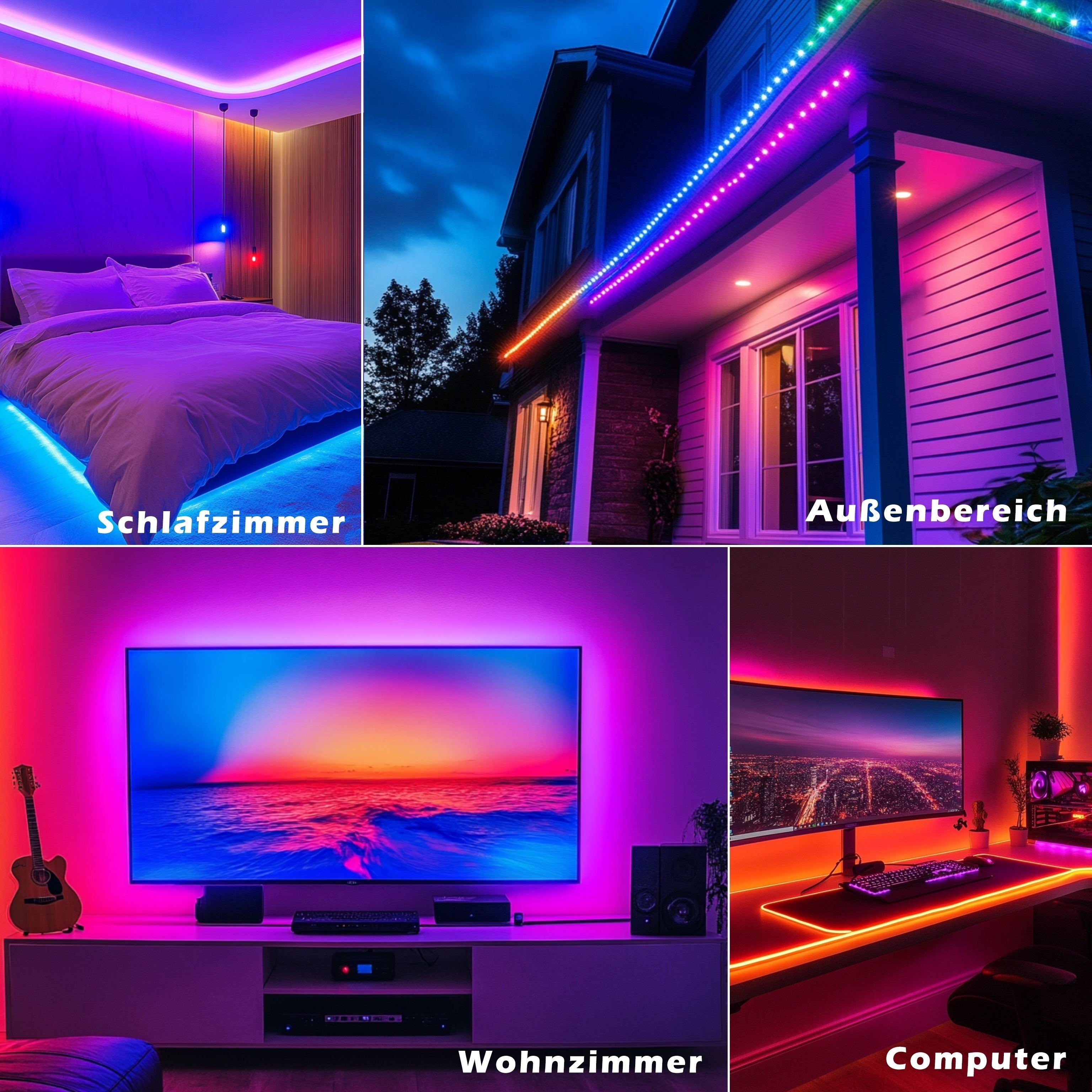Intelligente LED-Lichtleisten, LED-Beleuchtung für Schlafzimmer und Bett – Detailansicht 9