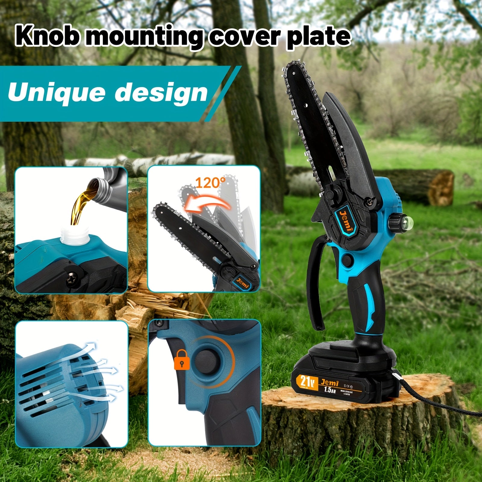 Jemi Tool, 1 Batterie und 1 Kette (Karton) für Terrasse und Garten – Detailansicht 7