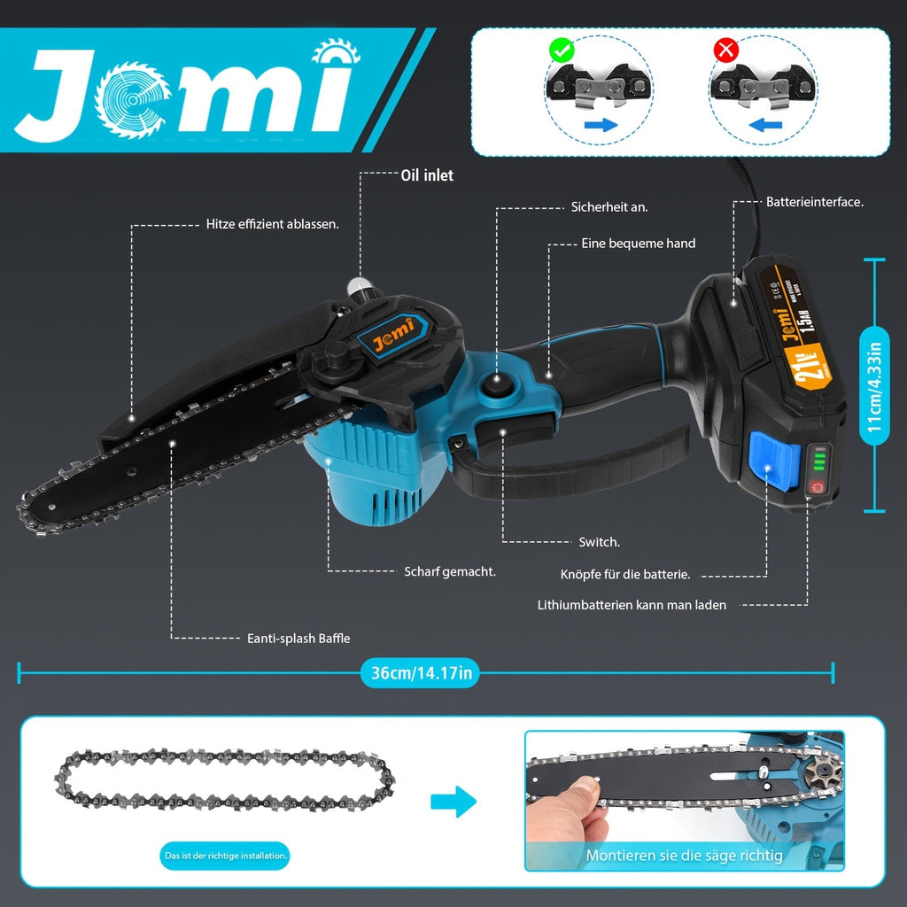 Jemi Tool, 1 Batterie und 1 Kette (Karton) für Terrasse und Garten – Detailansicht 12