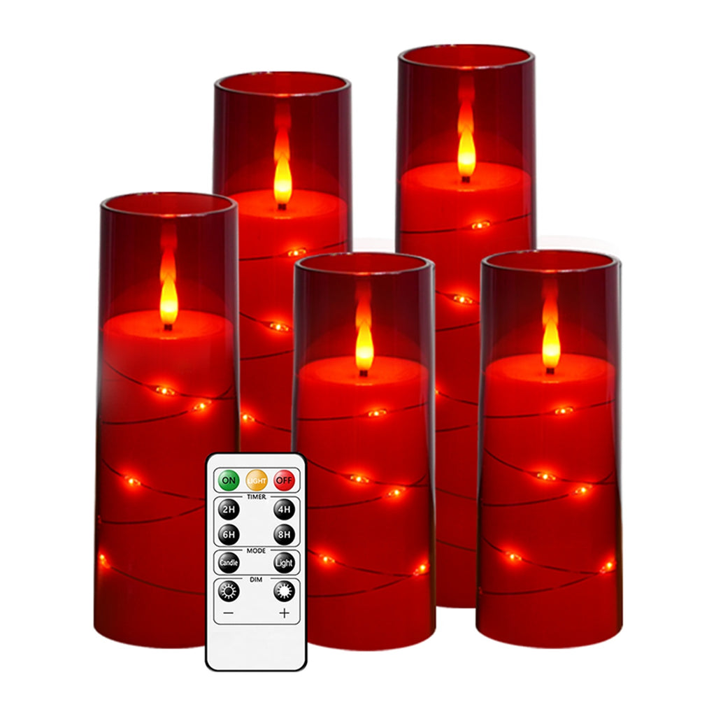 JINYANIA 5er-Pack Flammenlose LED-Kerzen, LED-Beleuchtung für Schlafzimmer und Bett – Detailansicht 5
