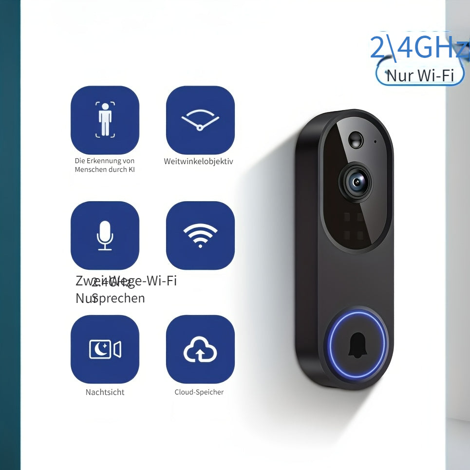 Kabellose Video Türklingel Kamera, 2.4G für Zuhause und unterwegs – Hauptansicht