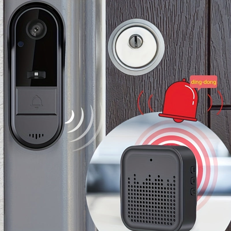 Kabellose Wi-Fi Video Türklingel Kamera, Schwarz für Zuhause und Alltag – Hauptansicht