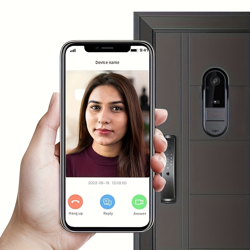 Kabellose Wi-Fi Video Türklingel Kamera, Schwarz für Zuhause und Alltag – Detailansicht 14
