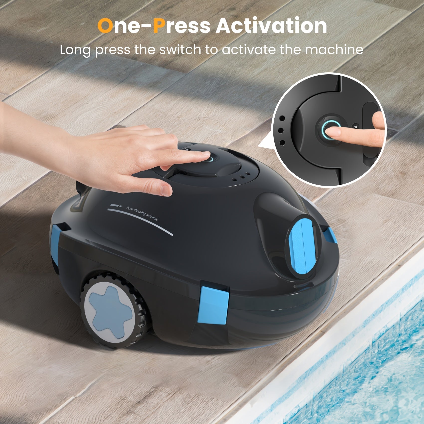 Kabelloser automatischer Poolreiniger, 2,2 l für Fahrzeug und unterwegs – Detailansicht 7