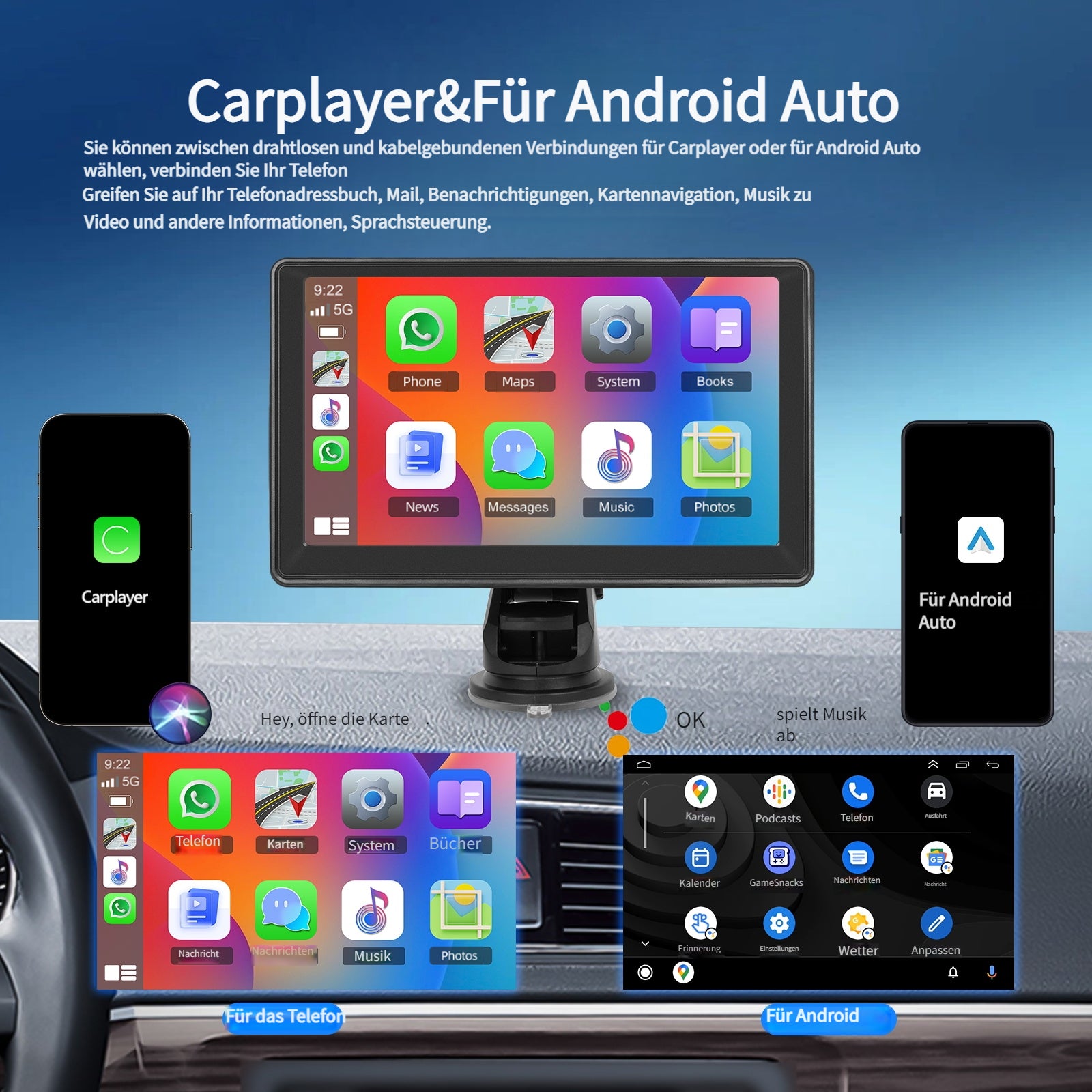 Kabelloses Carplay, Nur Radio für Fahrzeug und unterwegs – Detailansicht 2