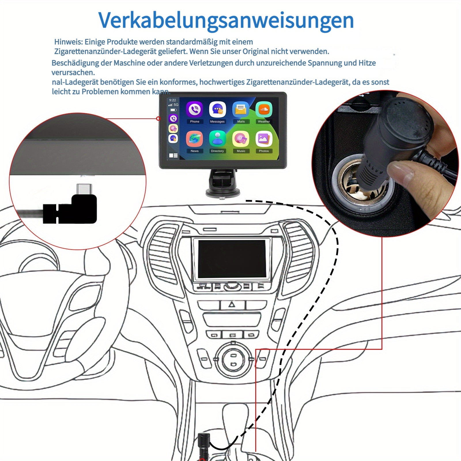 Kabelloses Carplay, Nur Radio für Fahrzeug und unterwegs – Detailansicht 6