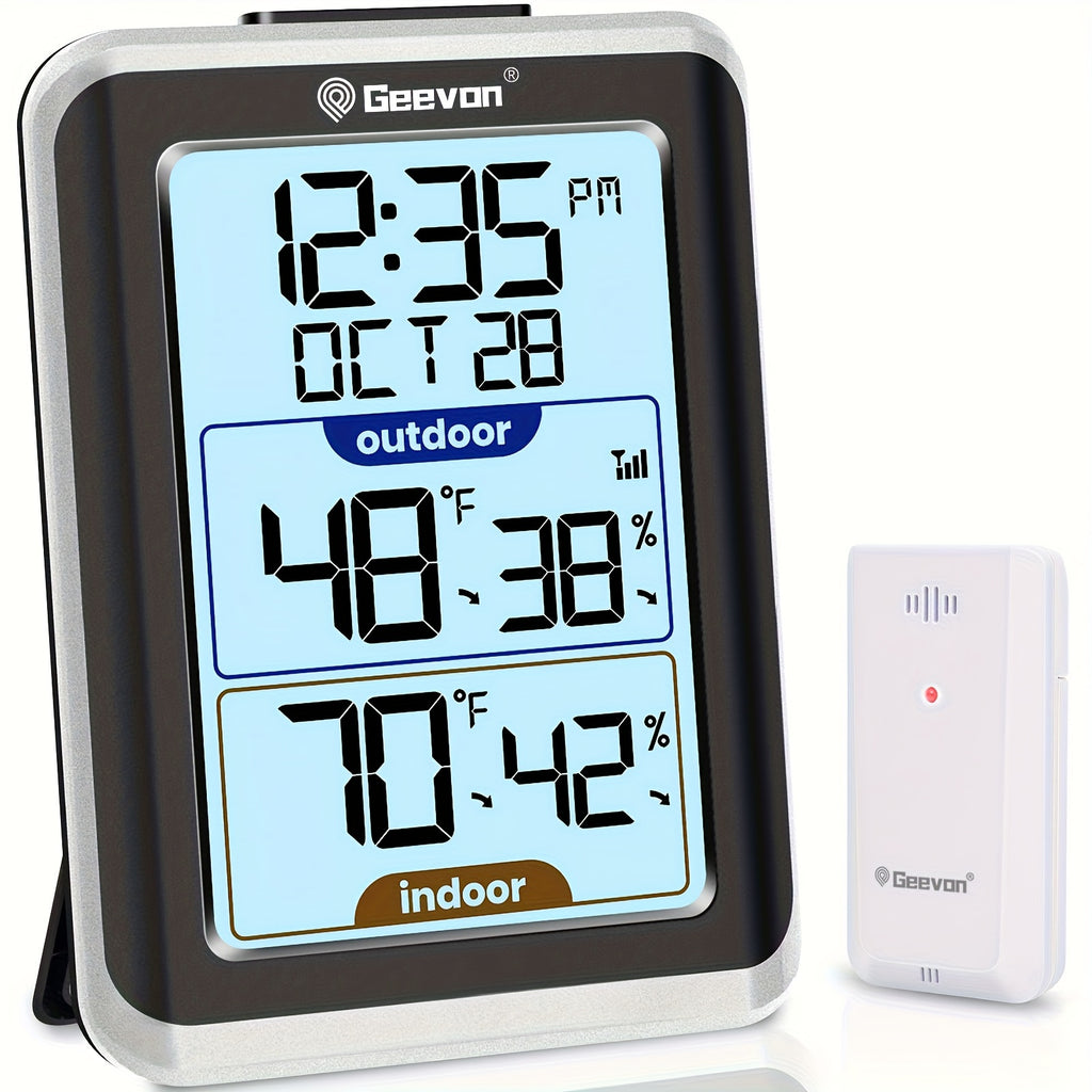 Kabelloses Digitales Thermometer & Hygrometer, Schwarz für Alltag und Zuhause – Hauptansicht