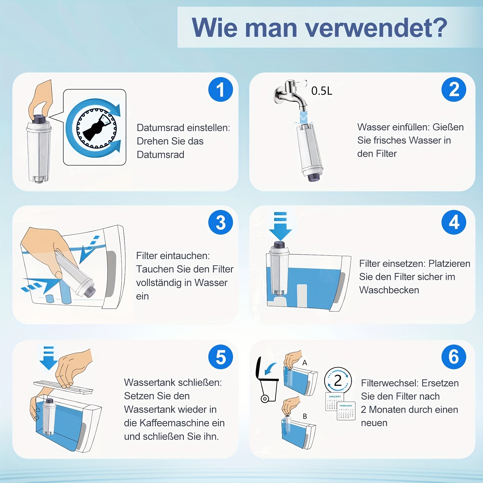 Kaffeemaschine, 6er Pack für Küche und Büro – Detailansicht 3