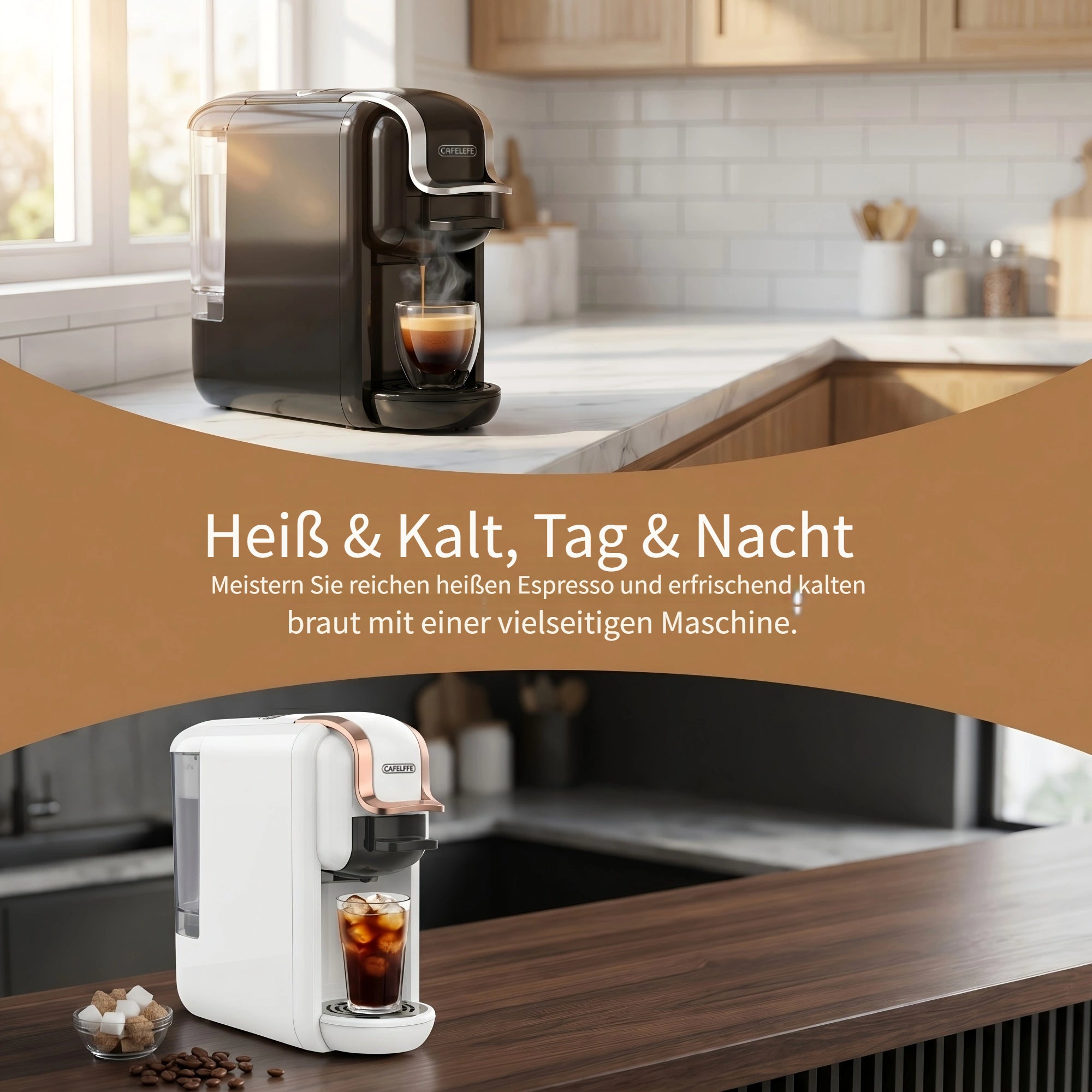 Kaffeemaschine, Weiß für Küche und Büro – Detailansicht 2