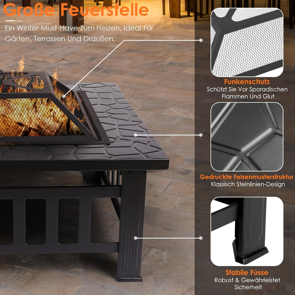 Kamin, 81 cm für Garten und Terrasse – Detailansicht 2