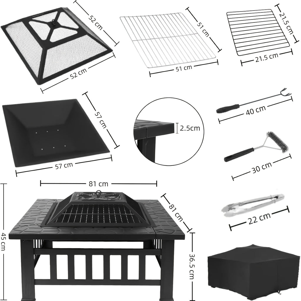 Kamin, 81 cm für Garten und Terrasse – Detailansicht 4