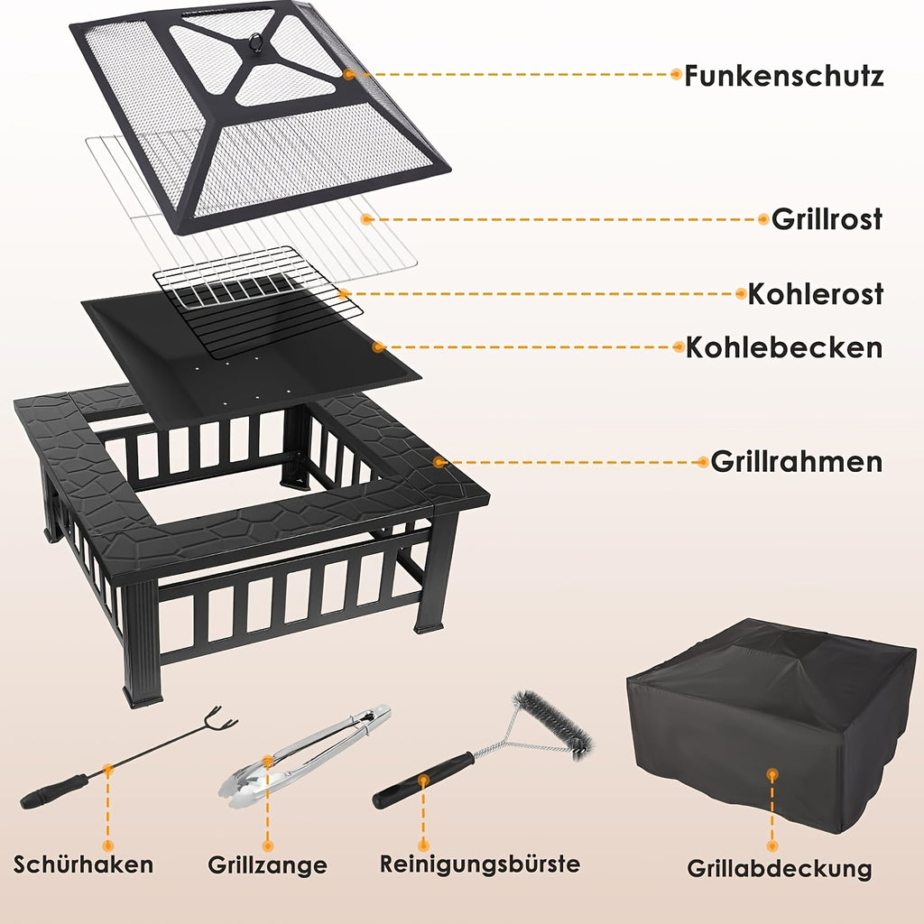 Kamin, 81 cm für Garten und Terrasse – Detailansicht 5