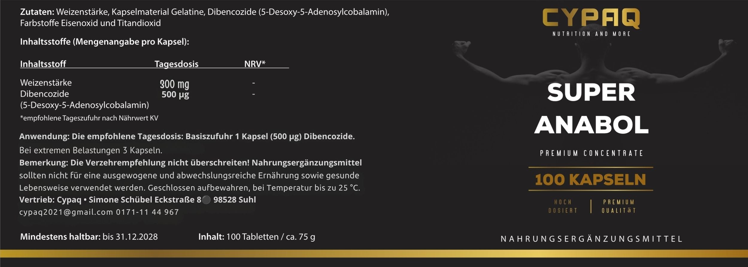 Kapseln SUPER ANABOL Hardcore, Unisex für Alltag und Zuhause – Detailansicht 5