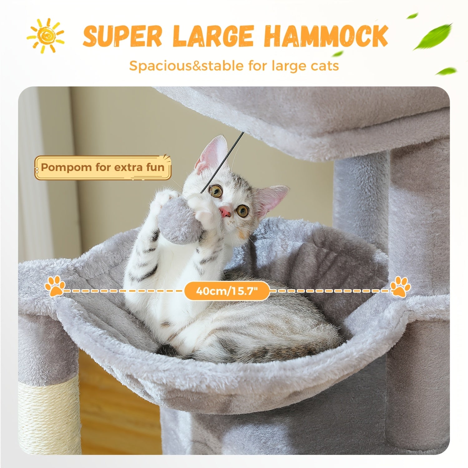 Katzen-Kratzbaum, 104cm für Haustiere und Zuhause – Detailansicht 3