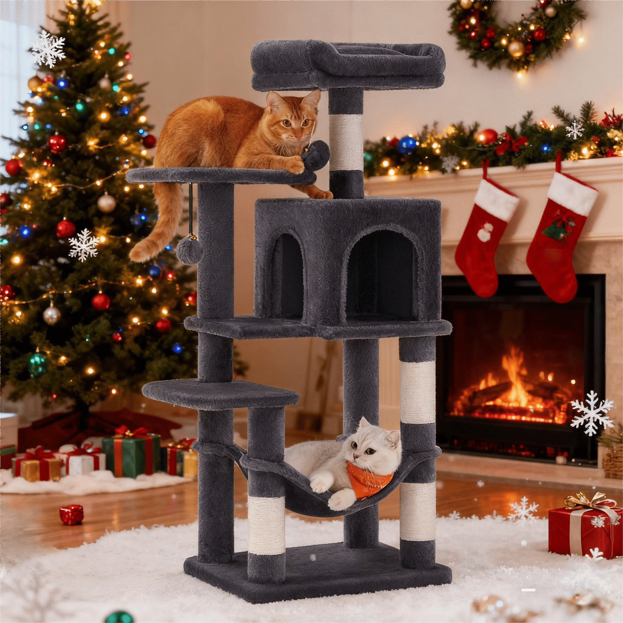 Katzen-Kratzbaum, 112 cm für Haustiere und Zuhause – Detailansicht 4