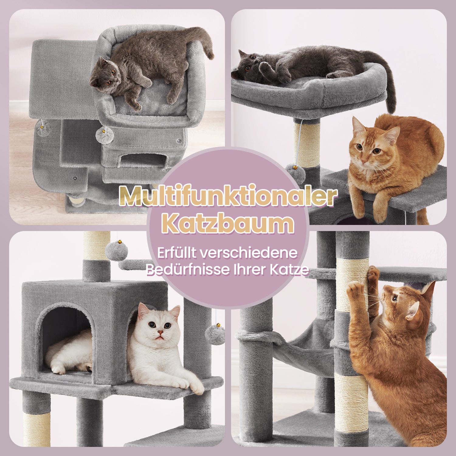 Katzen-Kratzbaum, 112 cm für Haustiere und Zuhause – Detailansicht 9