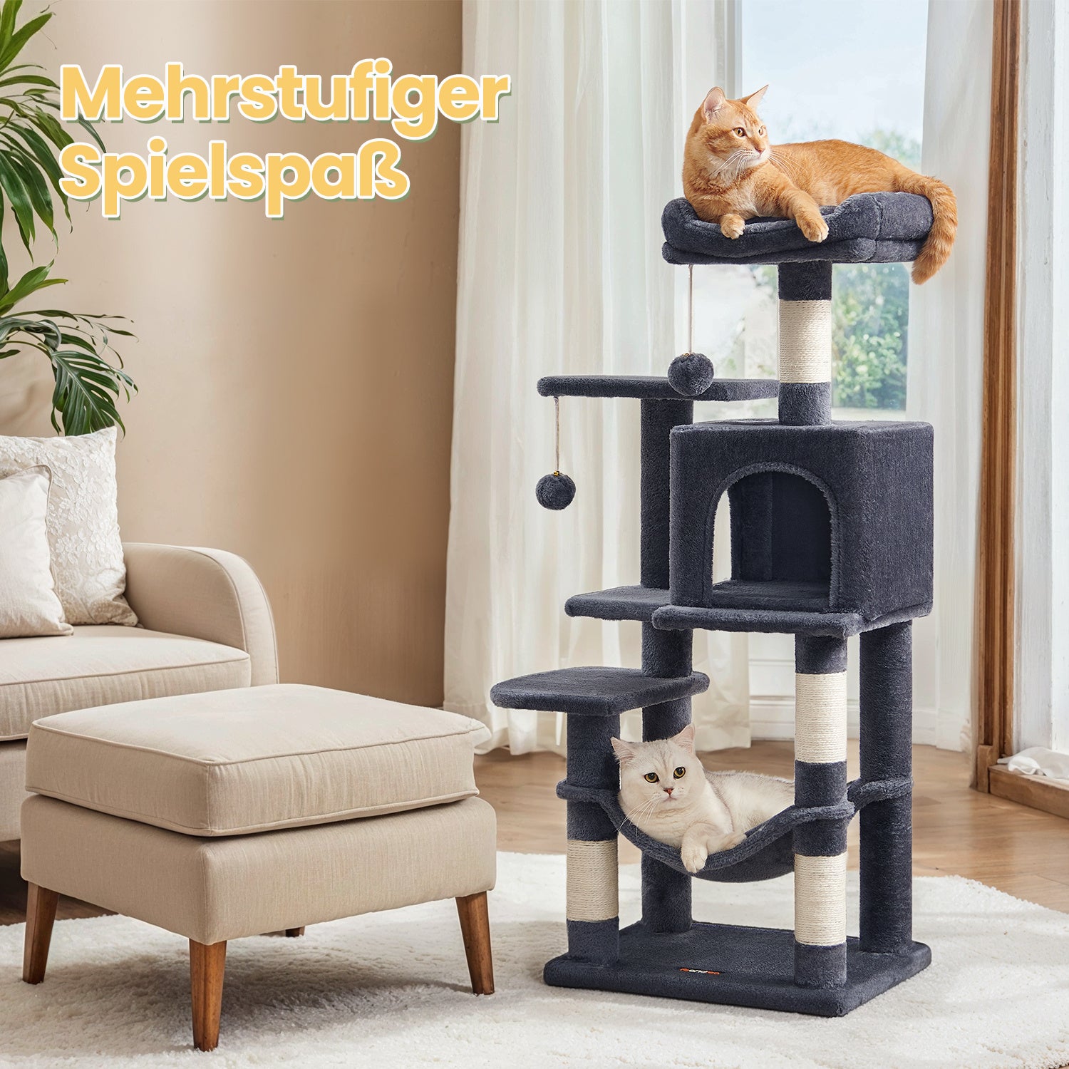 Katzen-Kratzbaum, 112 cm für Haustiere und Zuhause – Detailansicht 11