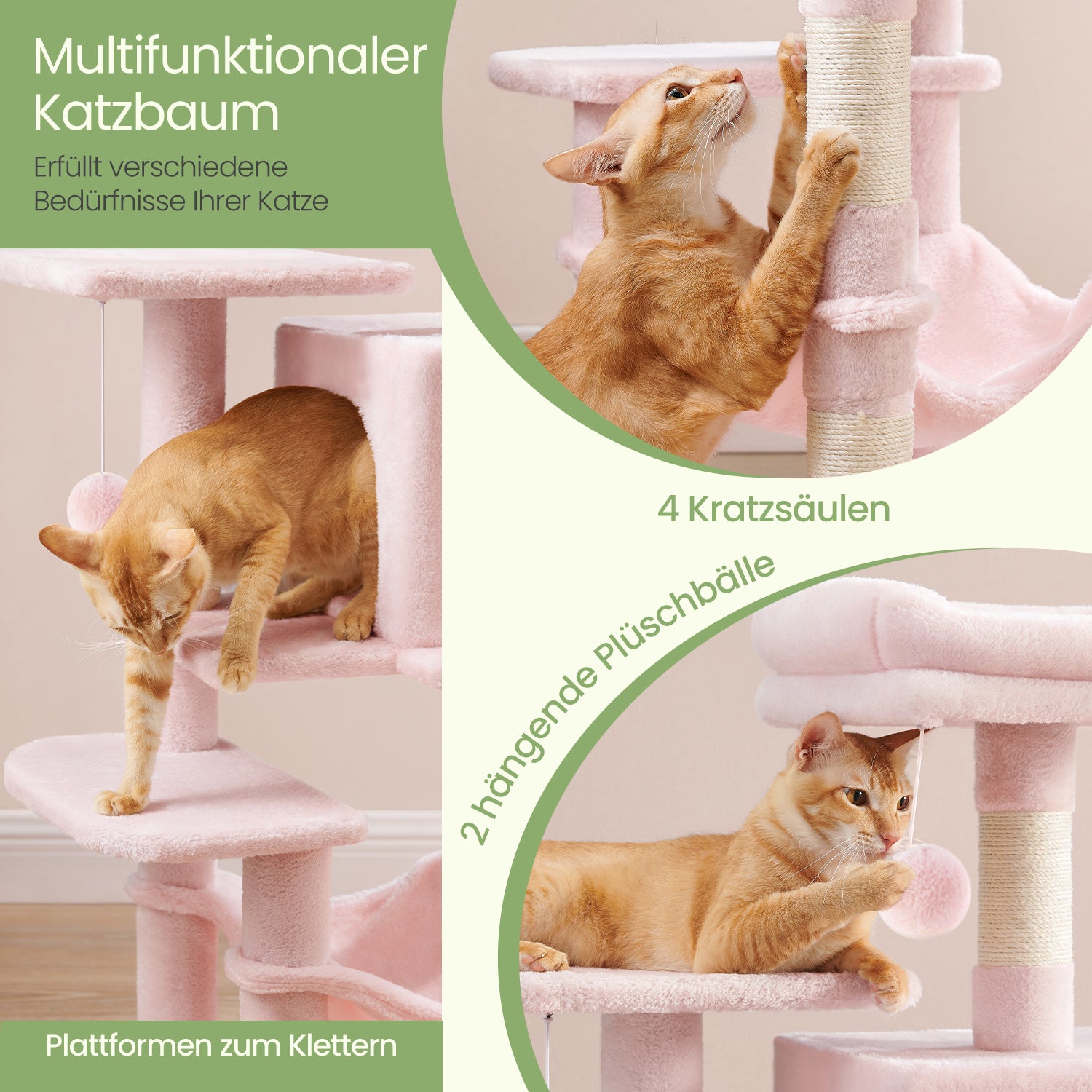Katzen-Kratzbaum, 112 cm für Haustiere und Zuhause – Detailansicht 24