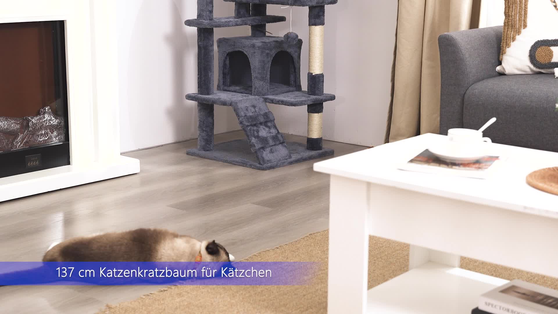 Katzen-Kratzbaum, 138 cm für Haustiere und Zuhause – Detailansicht 27