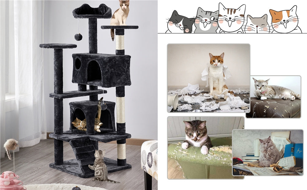 Katzen-Kratzbaum, 138 cm für Haustiere und Zuhause – Detailansicht 30