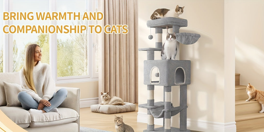 Katzen-Kratzbaum, 149cm für Haustiere und Zuhause – Detailansicht 7