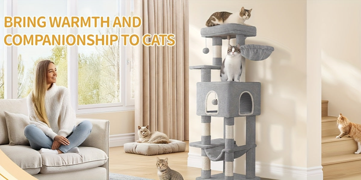 Katzen-Kratzbaum, 149cm für Haustiere und Zuhause – Detailansicht 7
