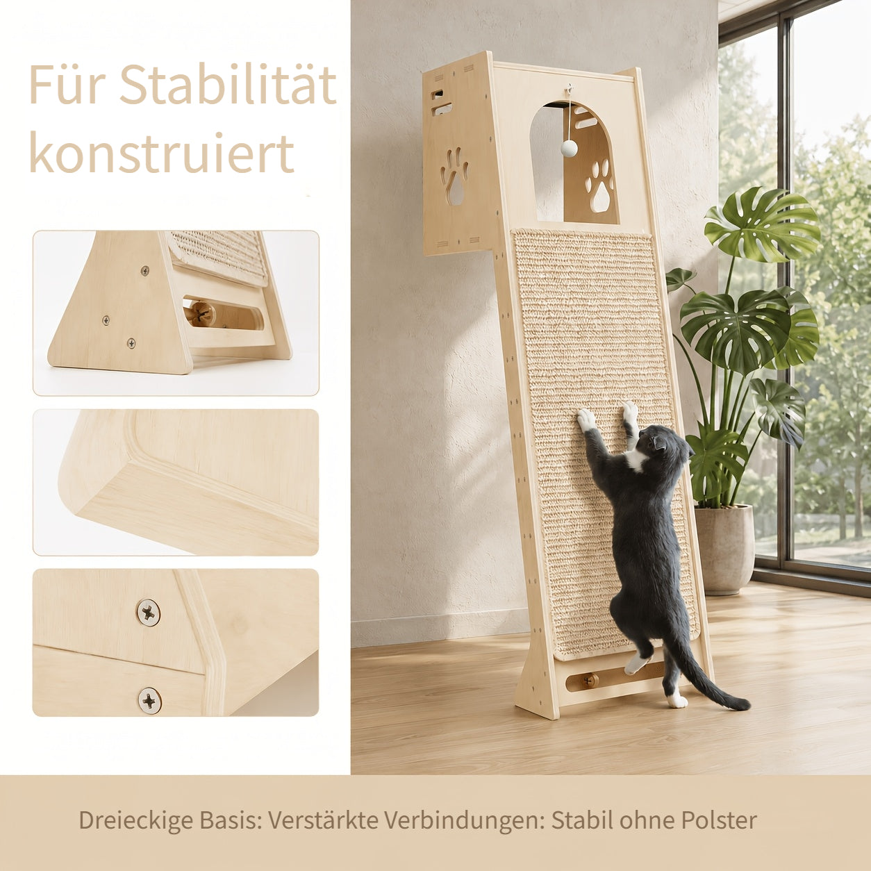 Katzen-Kratzbaum, 150 cm für Wohnzimmer – Hauptansicht