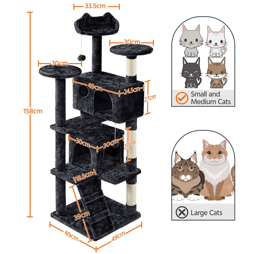 Katzen-Kratzbaum, 158 cm für Haustiere und Zuhause – Detailansicht 2