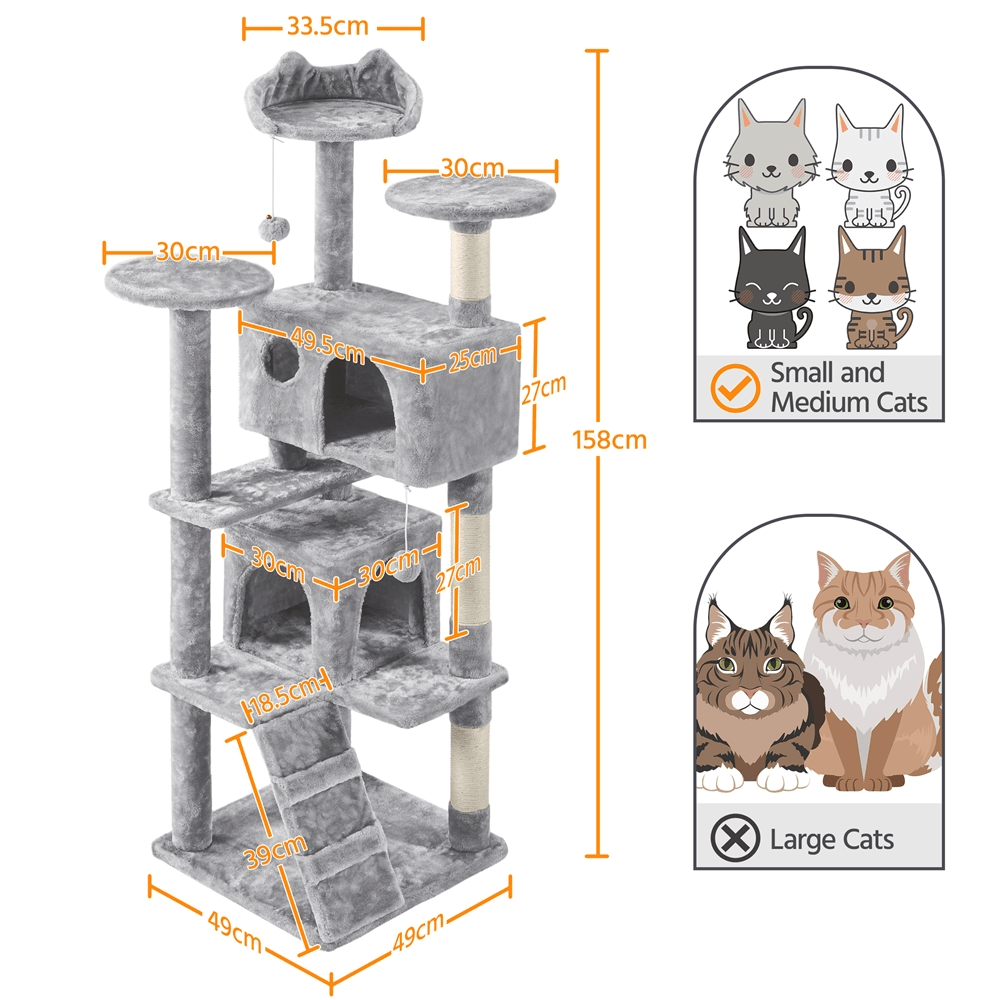 Katzen-Kratzbaum, 158 cm für Haustiere und Zuhause – Detailansicht 14