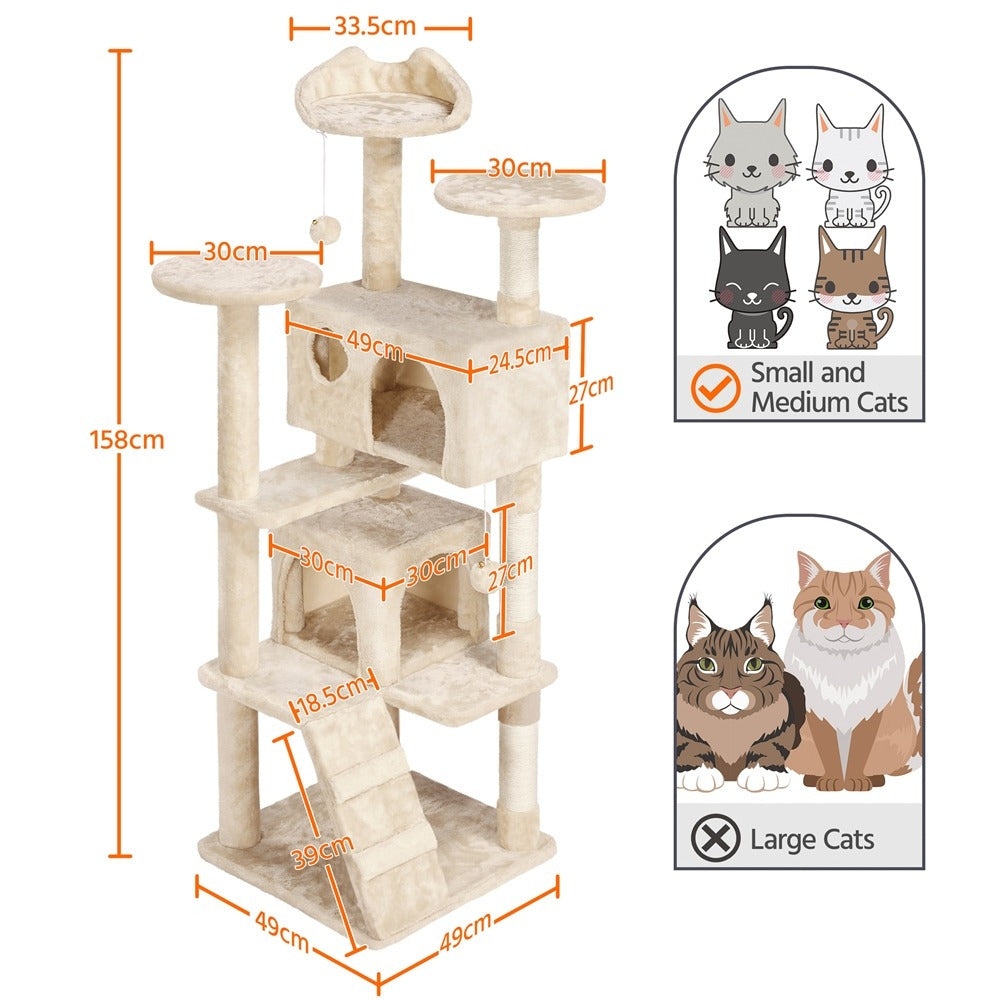 Katzen-Kratzbaum, 158 cm für Haustiere und Zuhause – Detailansicht 18