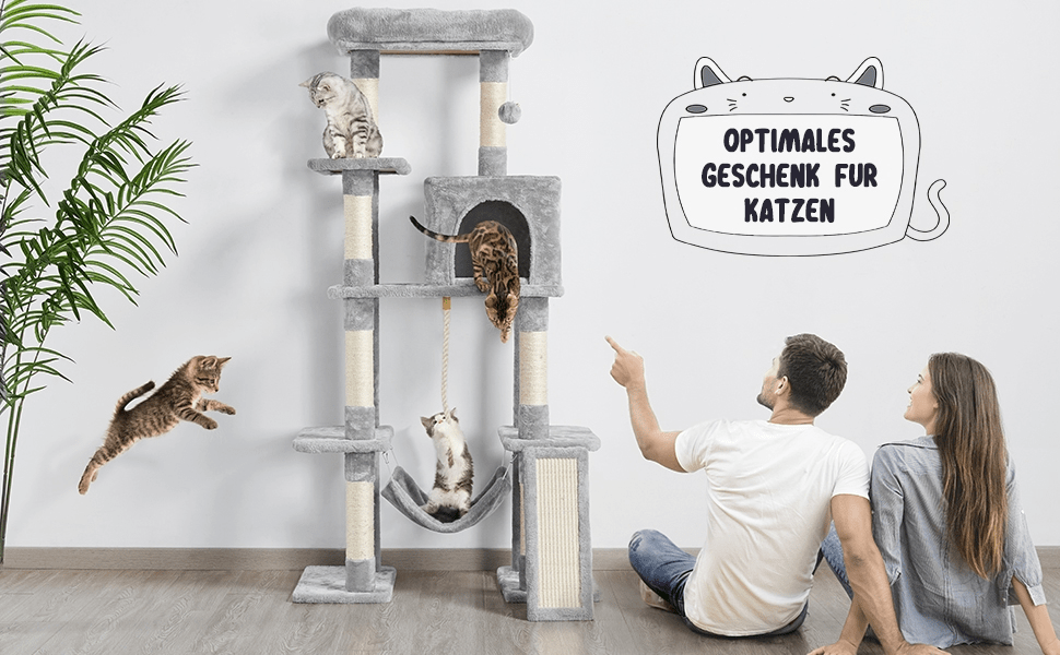 Katzen-Kratzbaum, 160cm für Haustiere und Zuhause – Detailansicht 13