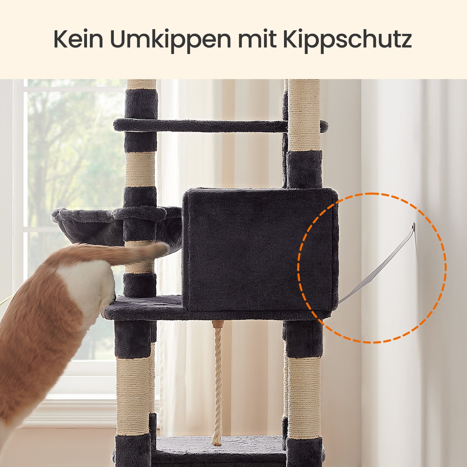 Katzen-Kratzbaum, 164cm für Haustiere und Zuhause – Detailansicht 10