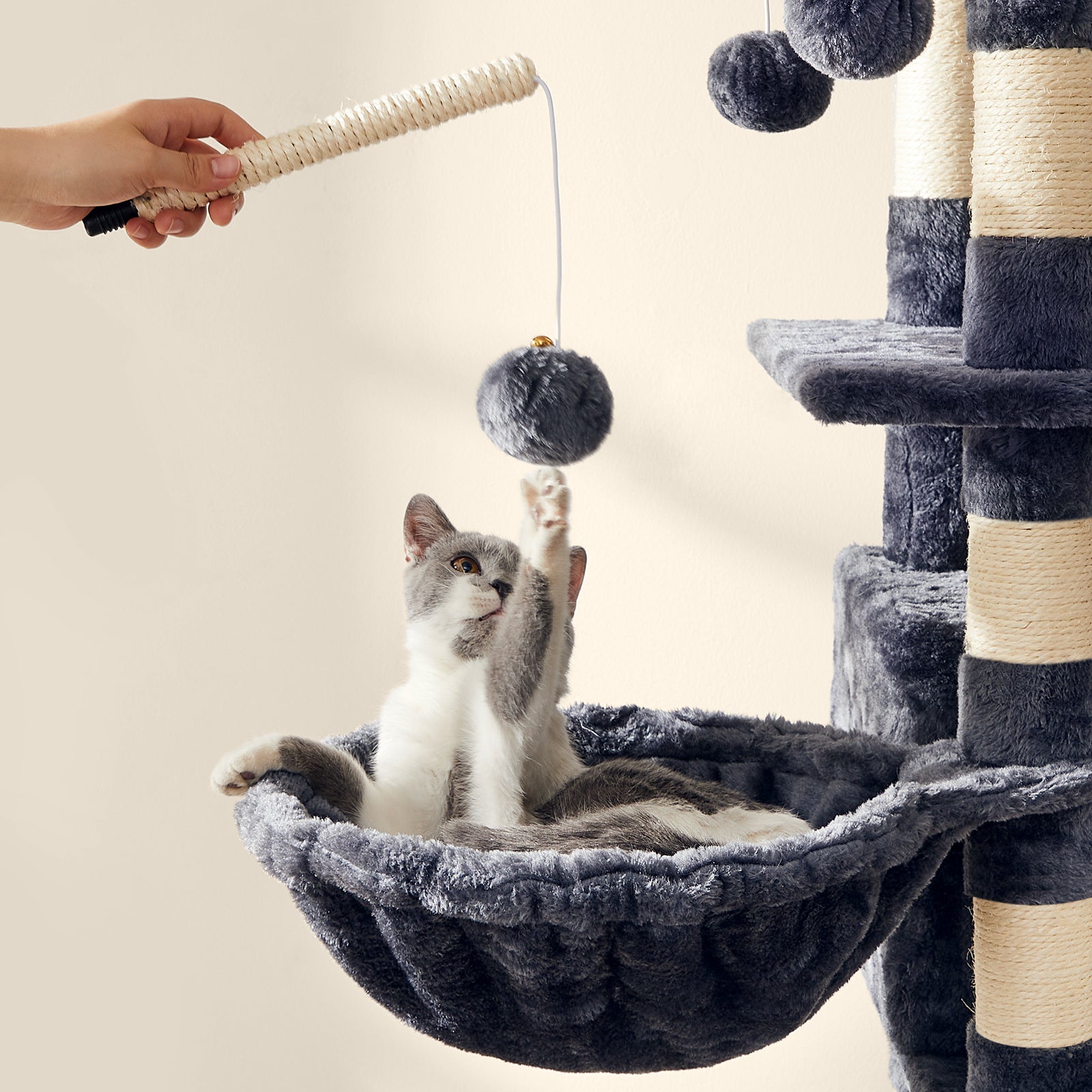 Katzen-Kratzbaum, 164cm für Haustiere und Zuhause – Detailansicht 12