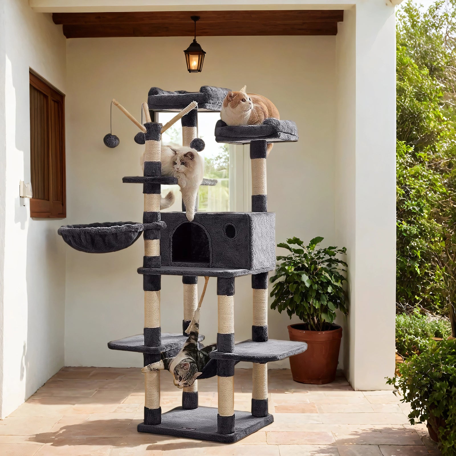 Katzen-Kratzbaum, 164cm für Haustiere und Zuhause – Detailansicht 13