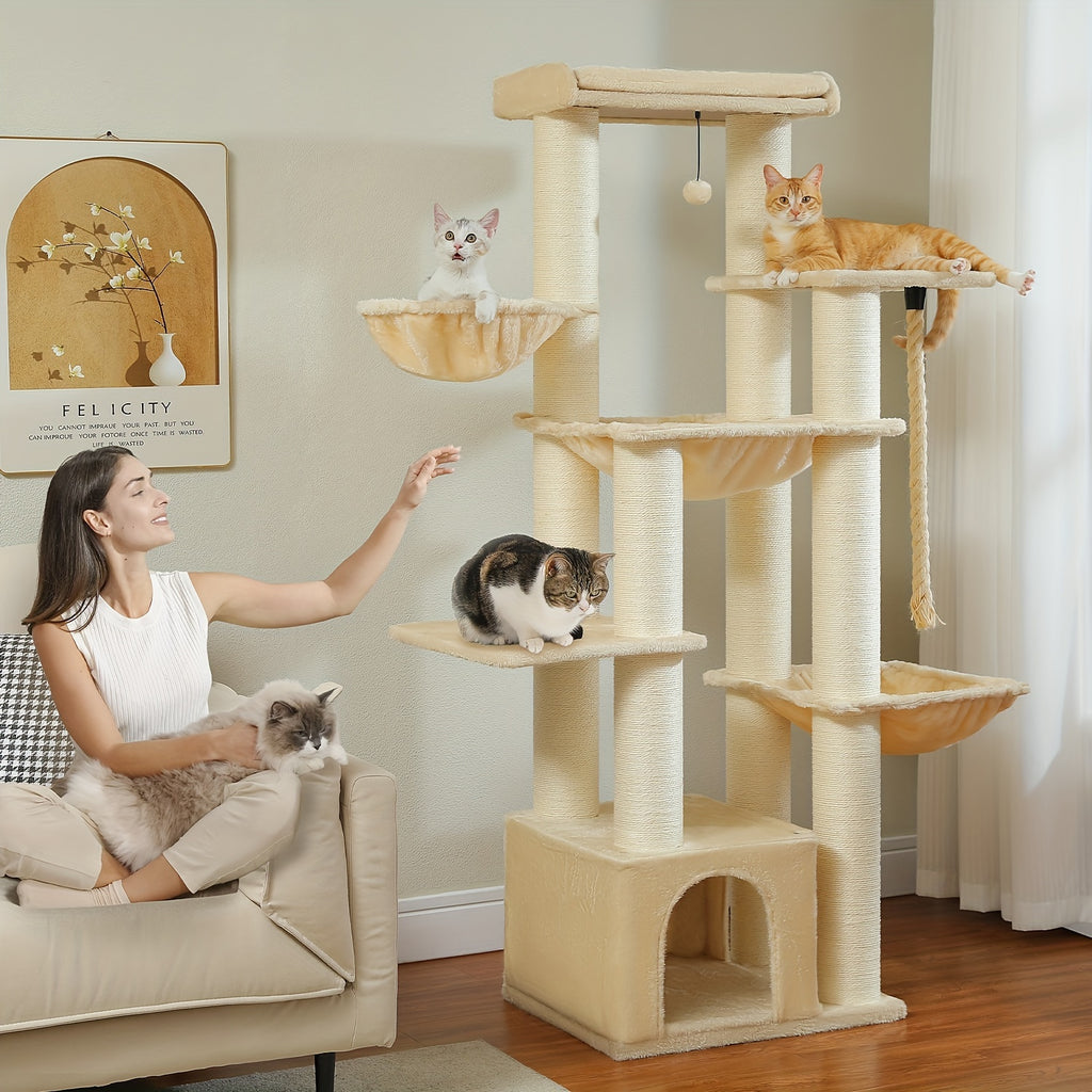 Katzen-Kratzbaum, 170 cm für Haustiere und Zuhause – Detailansicht 3