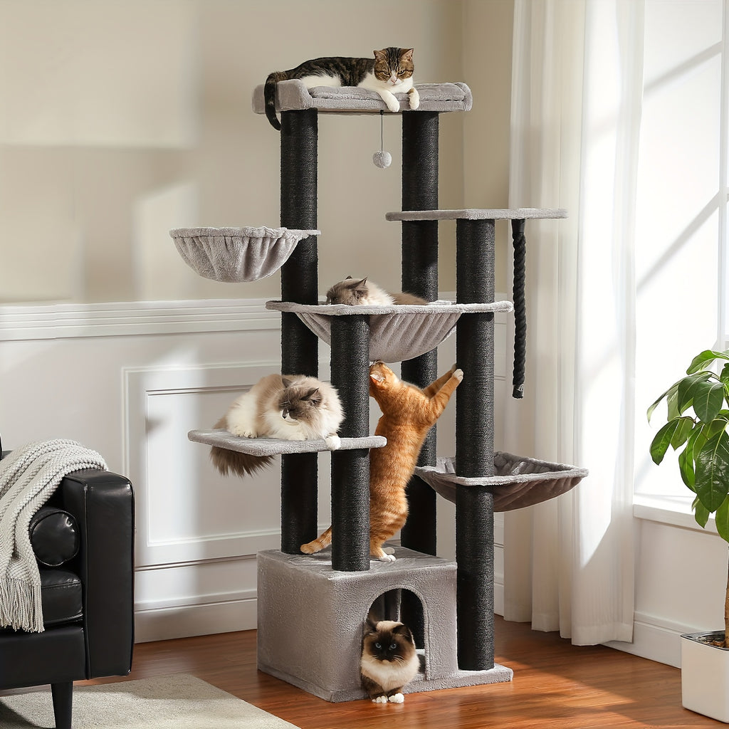 Katzen-Kratzbaum, 170 cm für Haustiere und Zuhause – Detailansicht 7