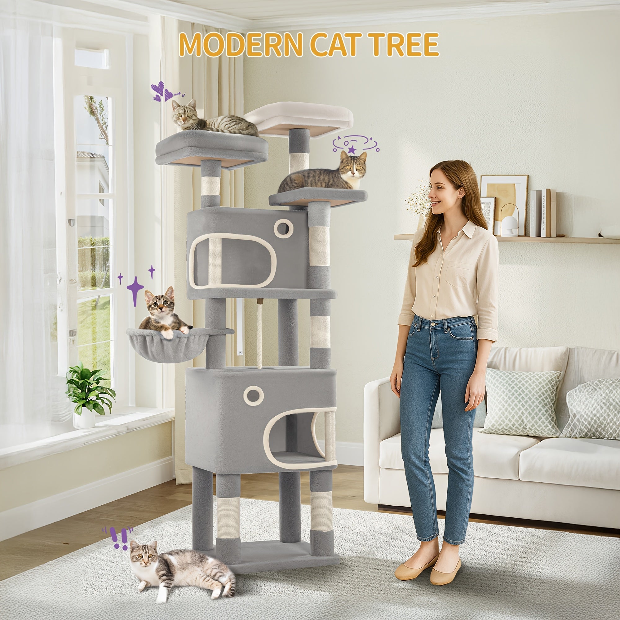 Katzen-Kratzbaum, 180cm für Haustiere und Zuhause – Detailansicht 11