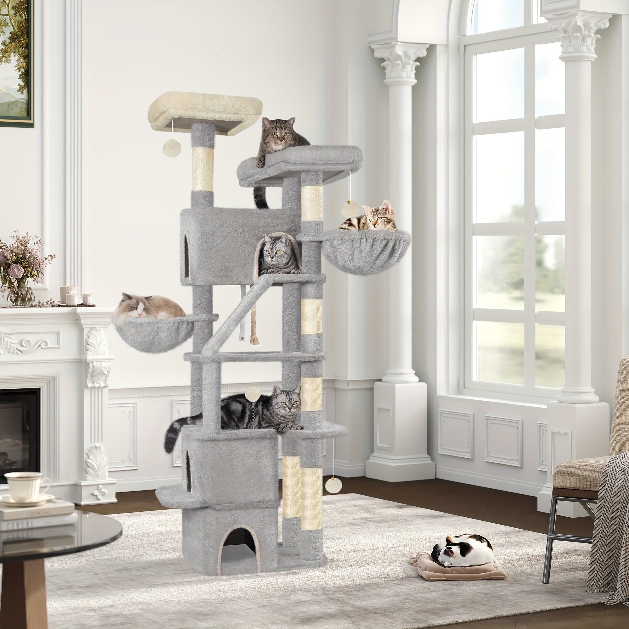 Katzen-Kratzbaum, 185 cm für Haustiere und Zuhause – Detailansicht 2