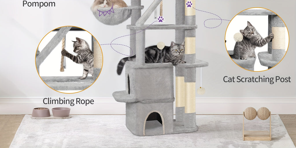 Katzen-Kratzbaum, 185 cm für Haustiere und Zuhause – Detailansicht 4